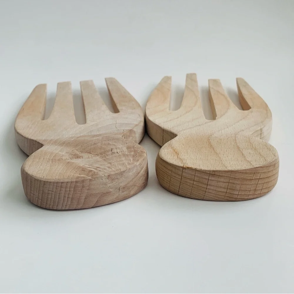 Wooden Salad Forks Salad Hands Serving Utensils